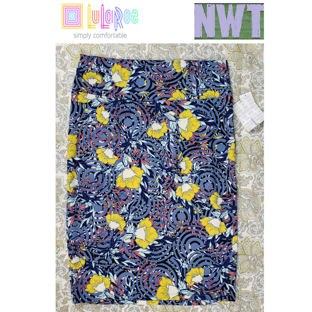LuLaRoe Floral Skirt Sz Large NWT